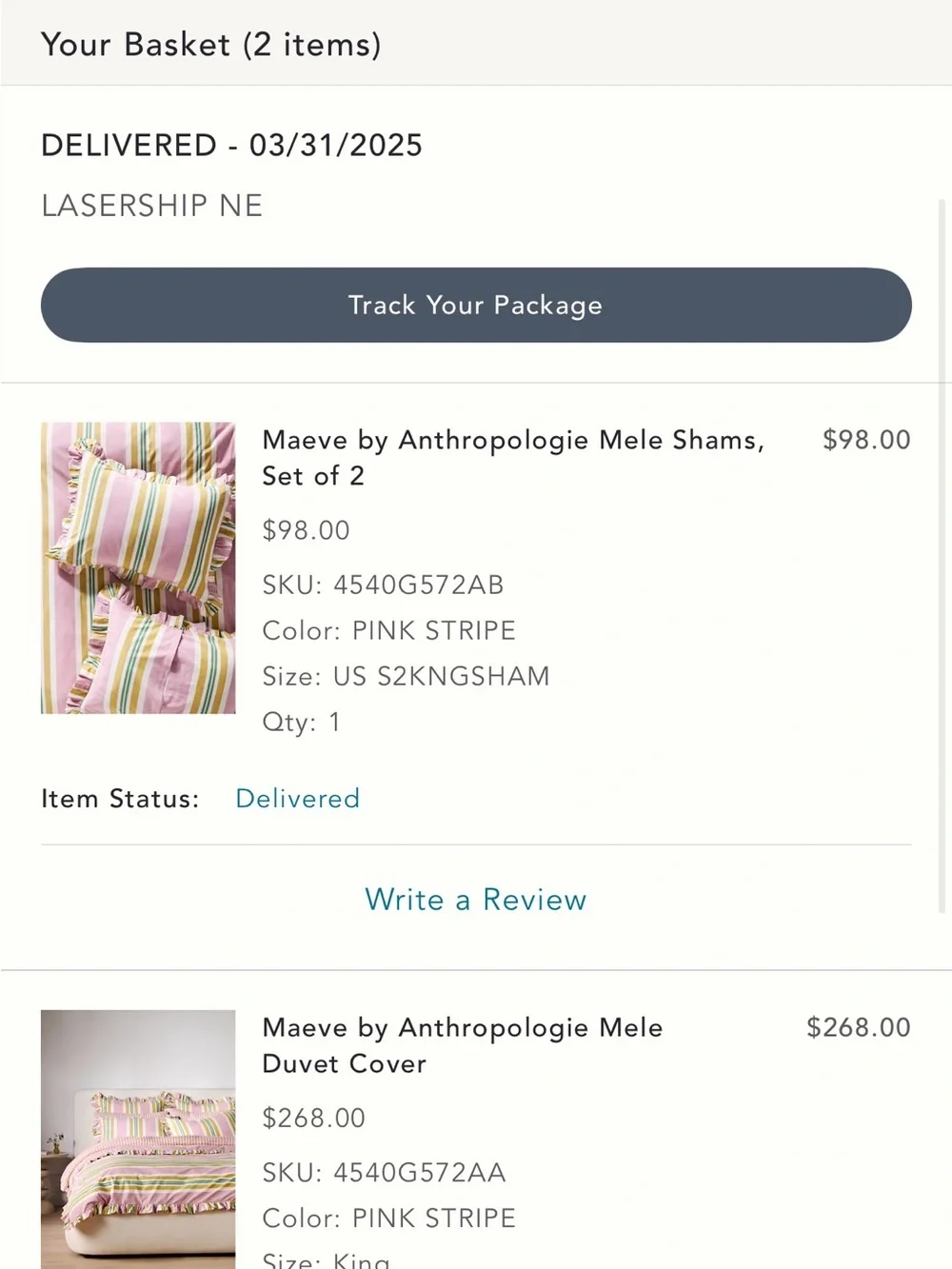 🔆🎀💚 Anthropologie Maeve Mele Striped Ruffle Duvet Cover KING* like new 💚🎀🔆